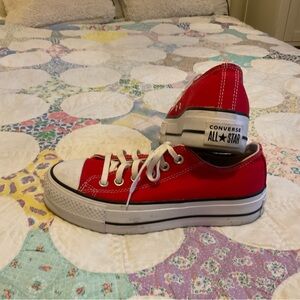 Red Converse All Stars Platform EXCELLENT Used Condition Size 6.5 women’s